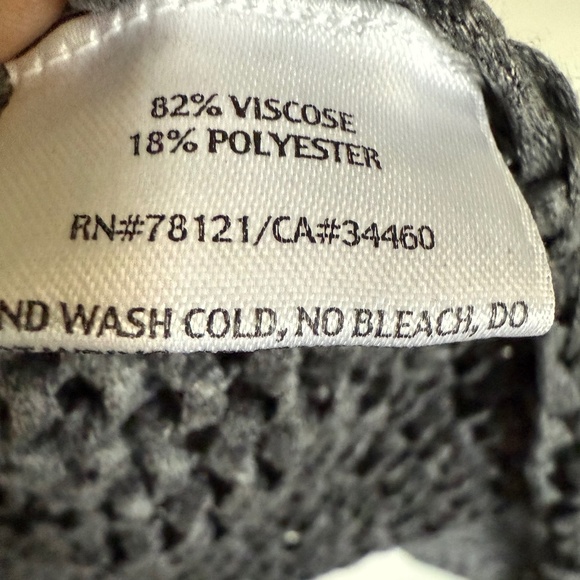 Eileen Fisher Gray Metalic 3/4 Sleeves Open Front Cardigan Size Small - Picture 7 of 8